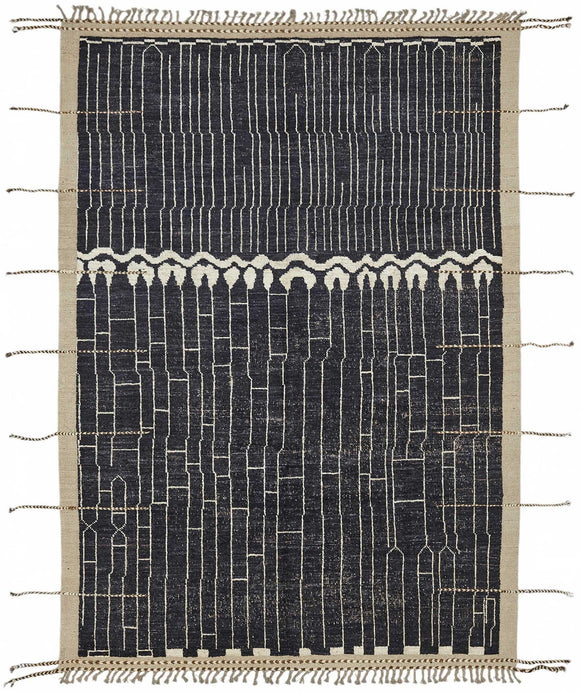 7x10 Blue Modern Tribal Rug - 48099