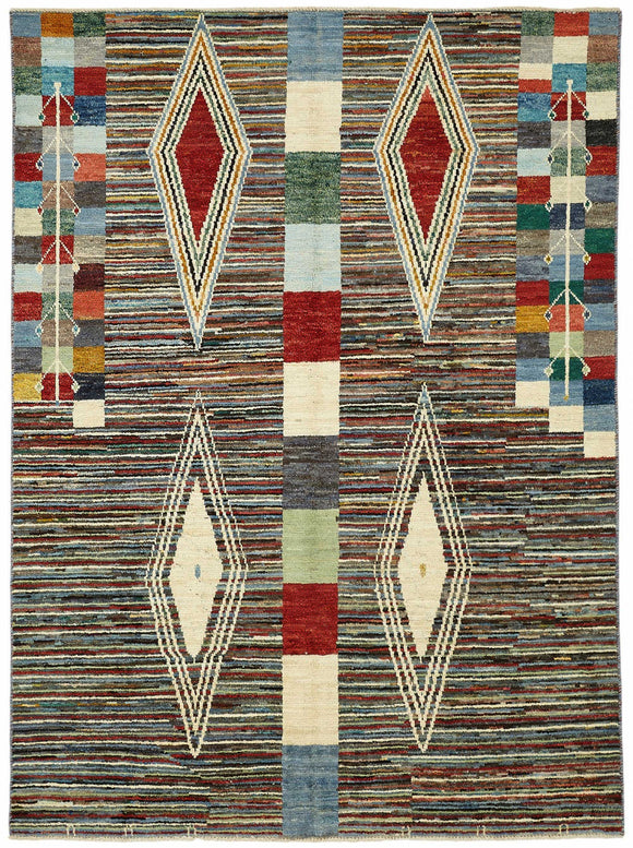 6x8 Multicolor Modern Tribal Rug - 48105