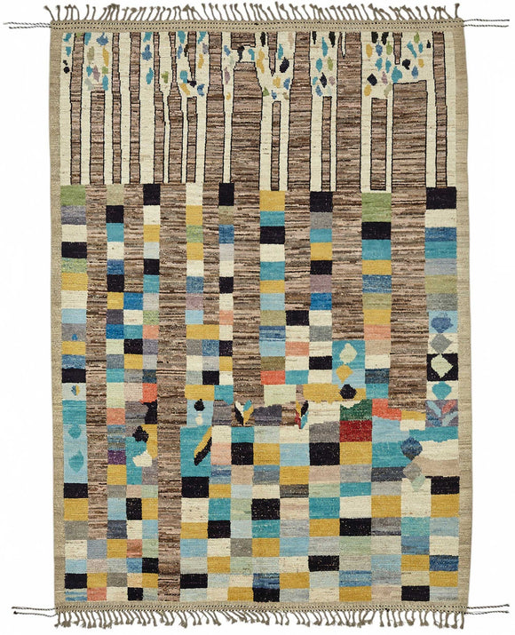 7x10 Multicolor Modern Tribal Rug - 48110