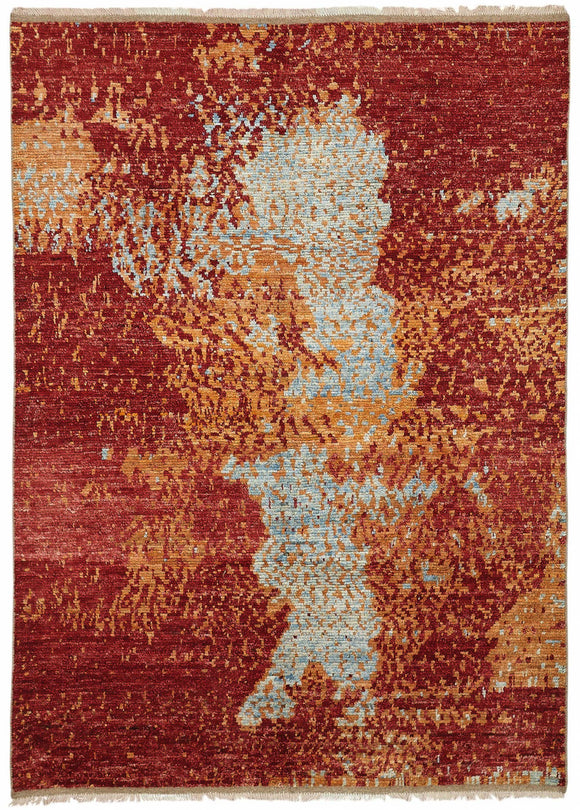5x8 Red Modern Tribal Rug - 48119