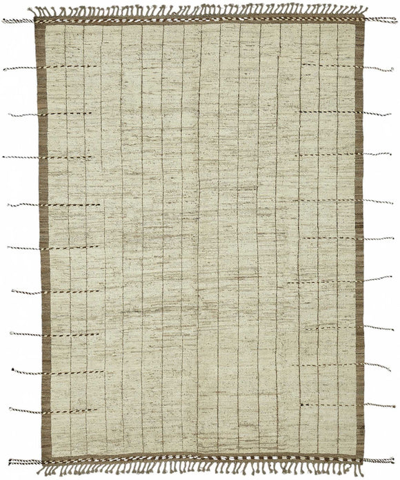 7x10 Beige Modern Tribal Rug - 48137