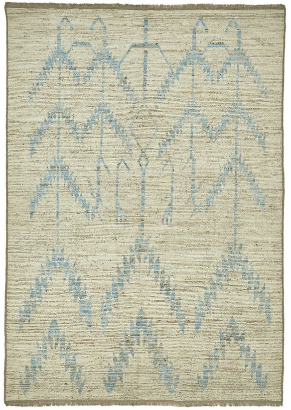7x10 Beige Modern Tribal Rug - 48138