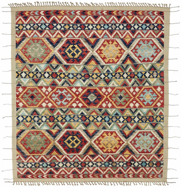 8x10 Multicolor Modern Tribal Rug - 48141
