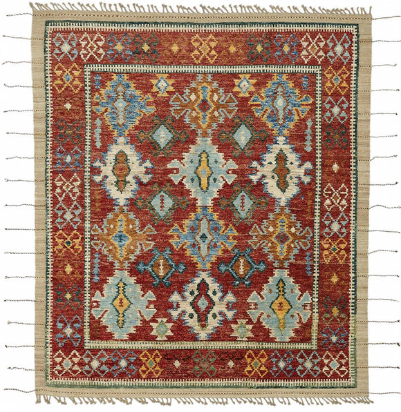 8x10 Multicolor Modern Tribal Rug - 48146