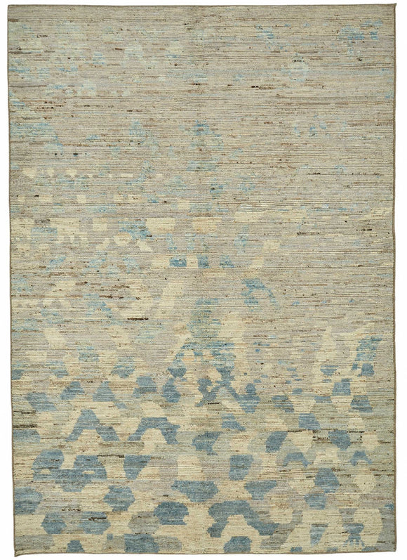 7x10 Beige Modern Tribal Rug - 48150