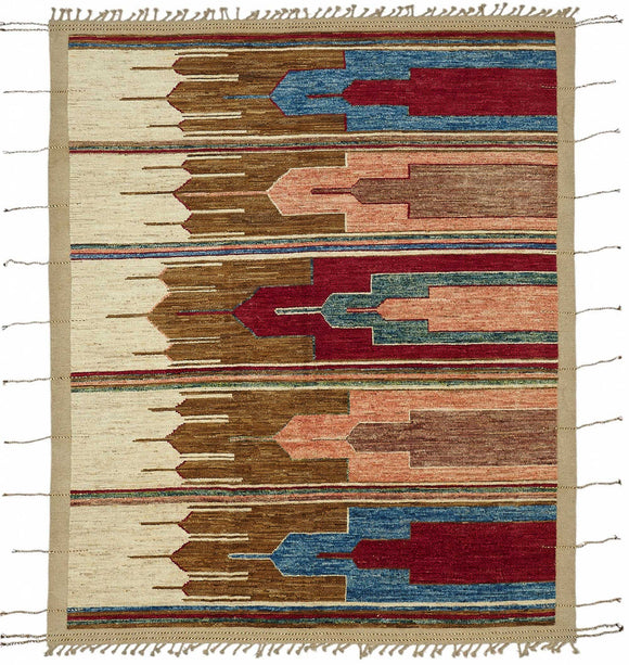 8x10 Multicolor Modern Tribal Rug - 48151