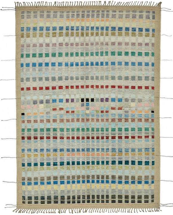 7x10 Multicolor Modern Tribal Rug - 48152