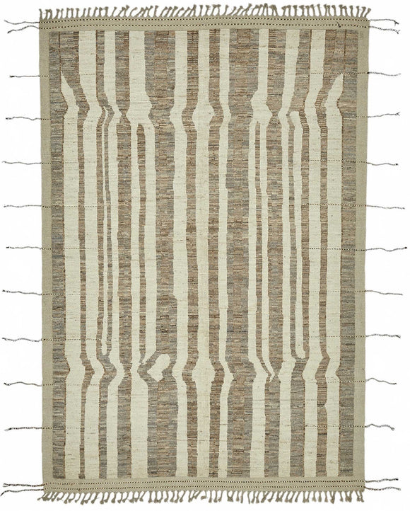 7x10 Beige Modern Tribal Rug - 48153