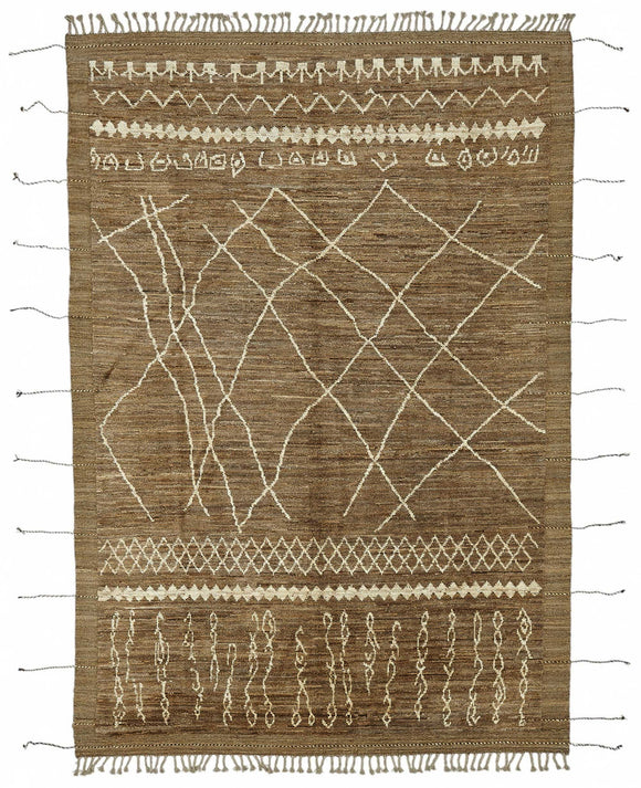 7x10 Brown Modern Tribal Rug - 48155