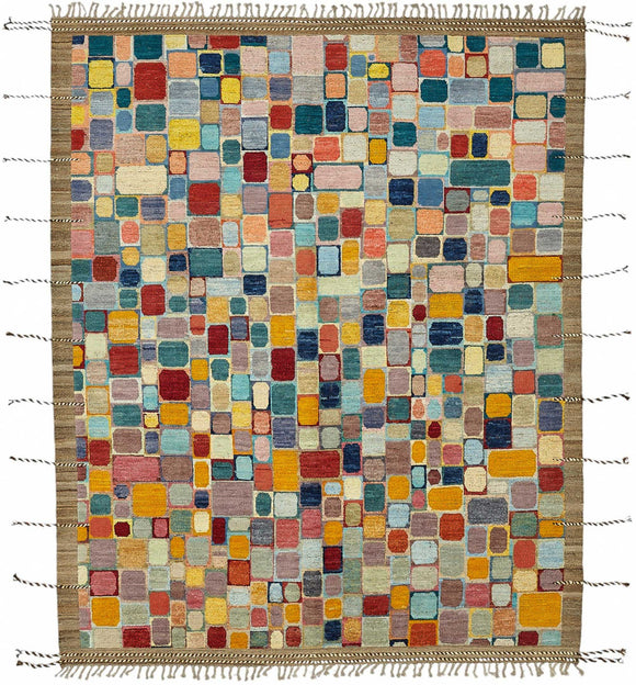 8x10 Multicolor Modern Tribal Rug - 48156