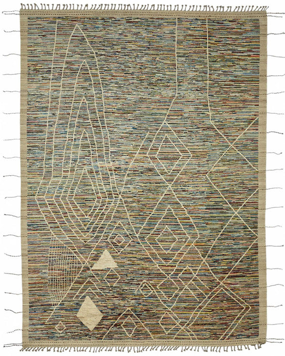 10x14 Multicolor Modern Tribal Rug - 48159