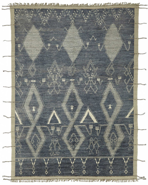 10x14 Grey Modern Tribal Rug - 48166