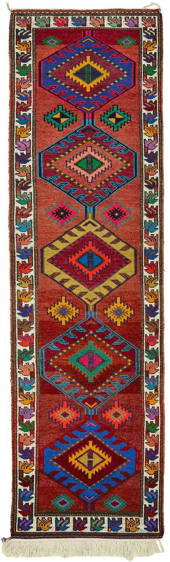 3x11 Red Bohemian Runner Rug -48169