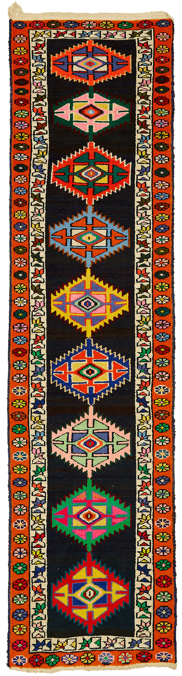3x11 Multicolor Bohemian Runner Rug -48172