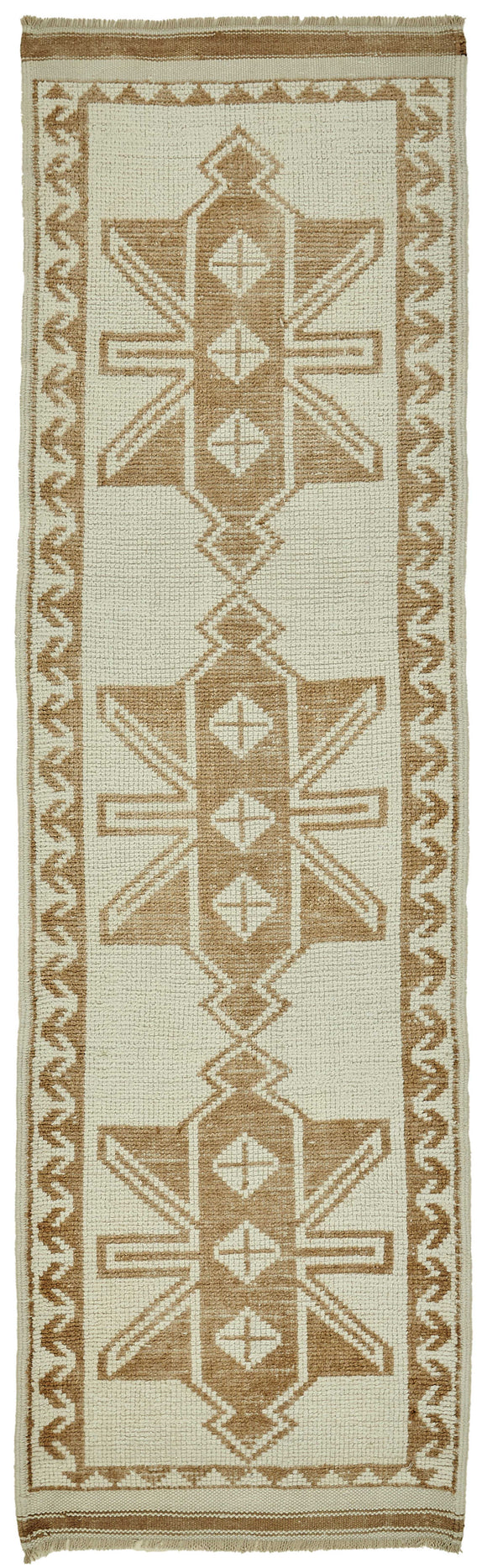 3x11 Beige Bohemian Runner Rug -48183
