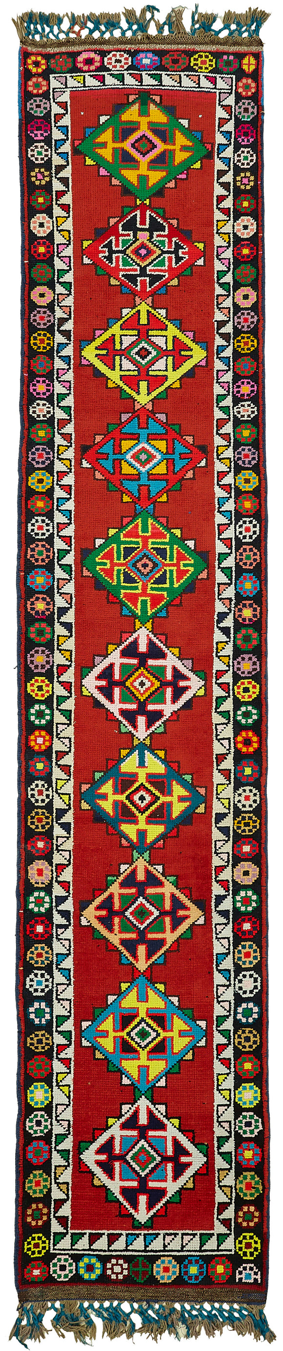3x13 Red Bohemian Runner Rug -48185
