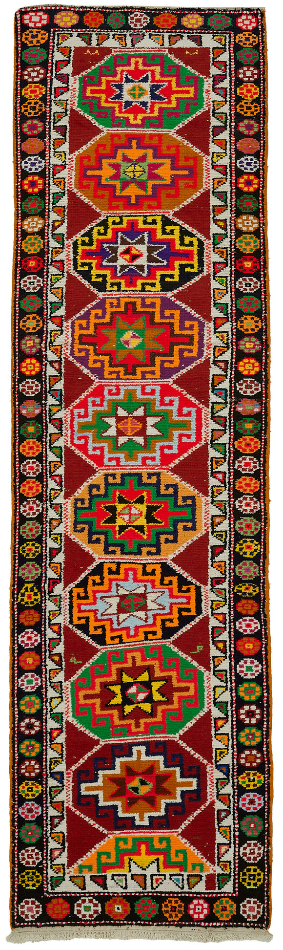 3x10 Multicolor Bohemian Runner Rug -48187