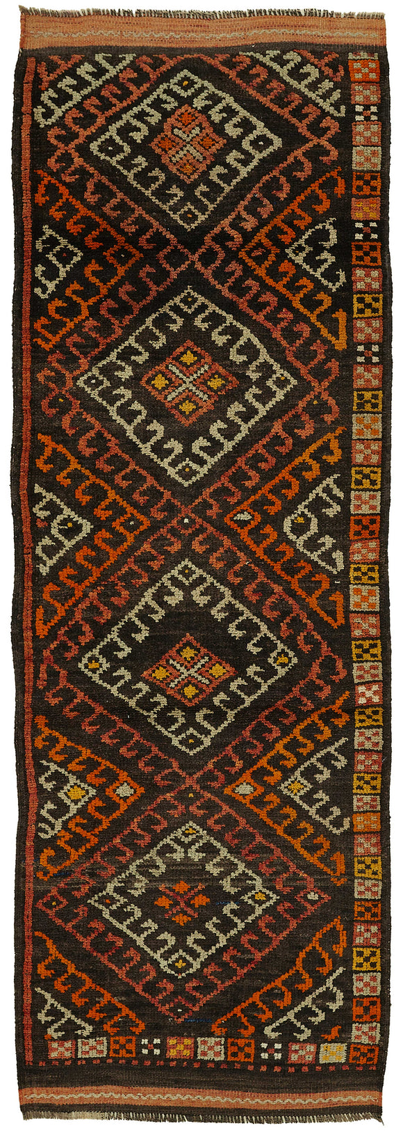 3x13 Brown Bohemian Runner Rug -48189