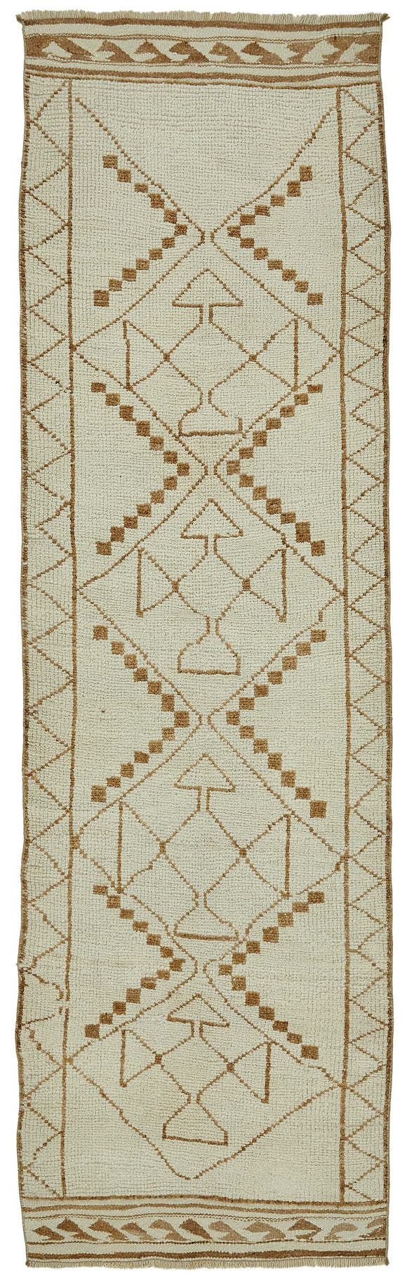 3x11 Beige Bohemian Runner Rug -48190