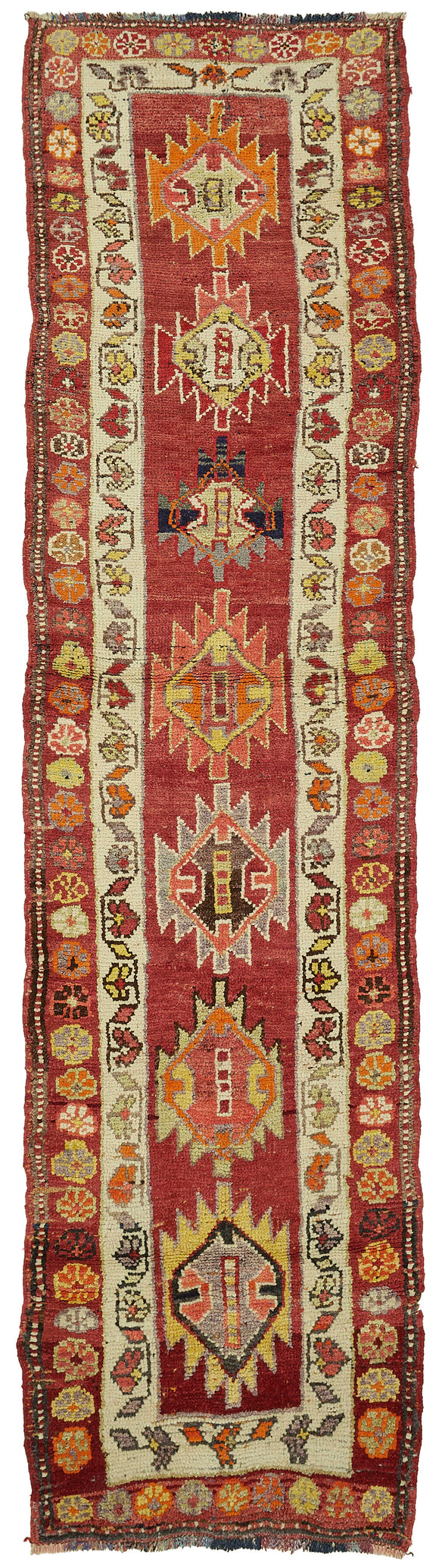 3x11 Red Bohemian Runner Rug -48192