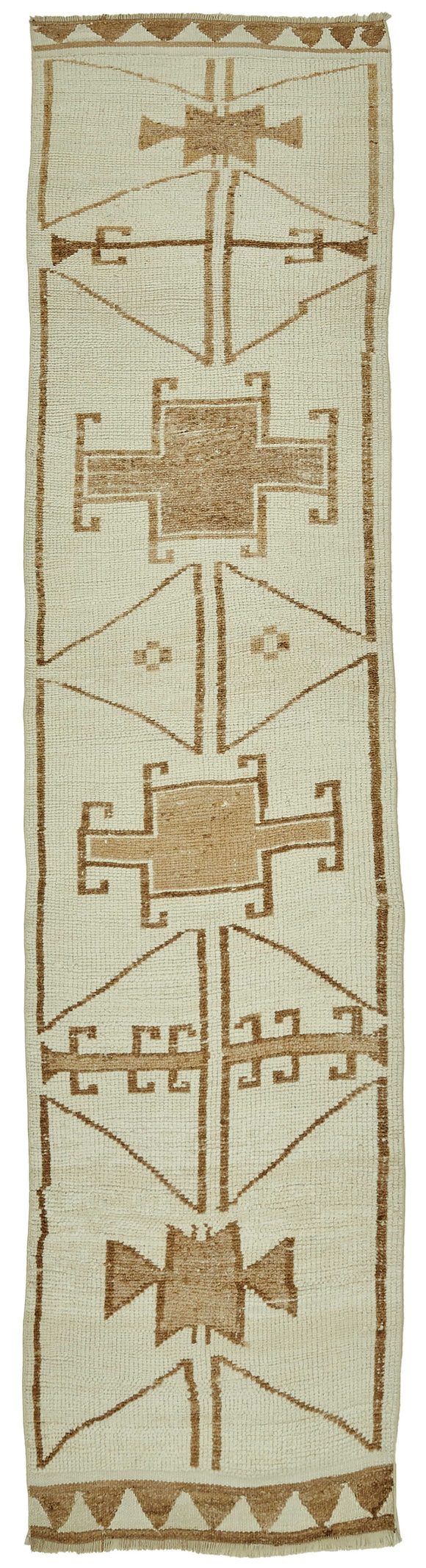3x13 Beige Bohemian Runner Rug -48193