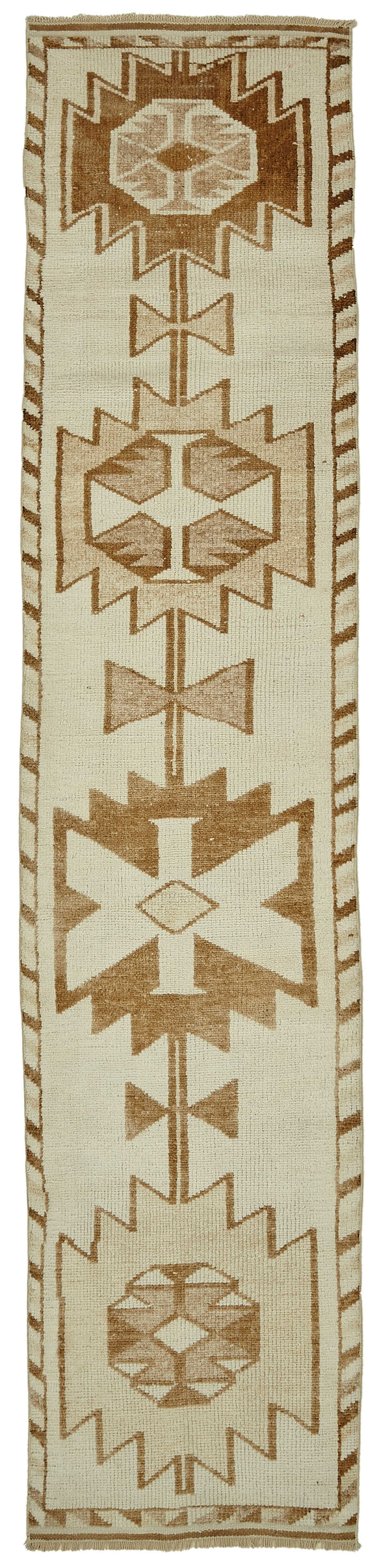 3x13 Beige Bohemian Runner Rug -48197