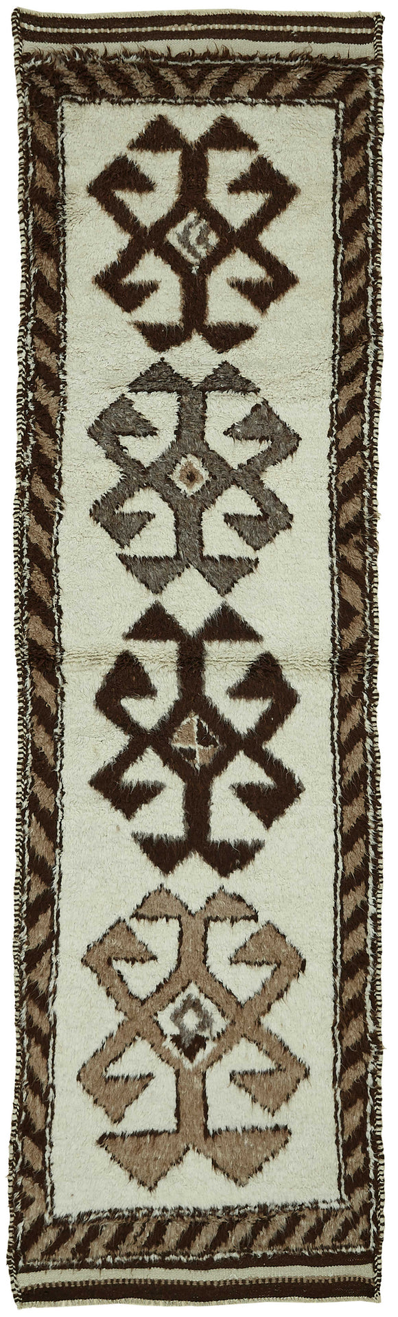 3x10 Beige Bohemian Runner Rug -48206