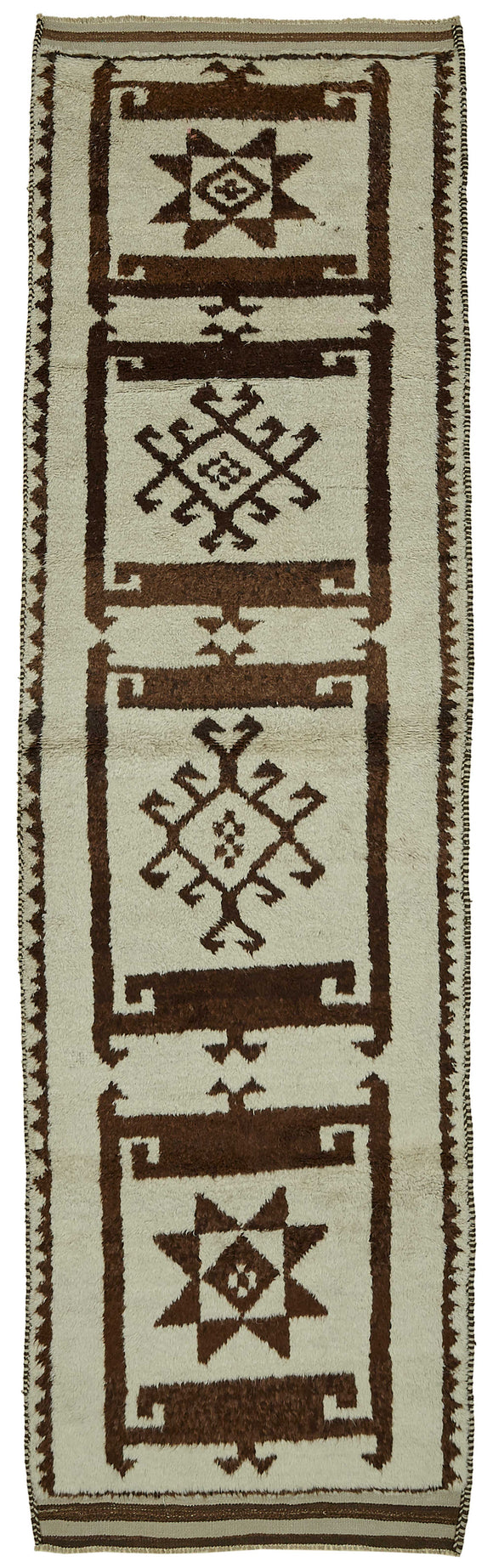 4x13 Beige Bohemian Runner Rug -48211