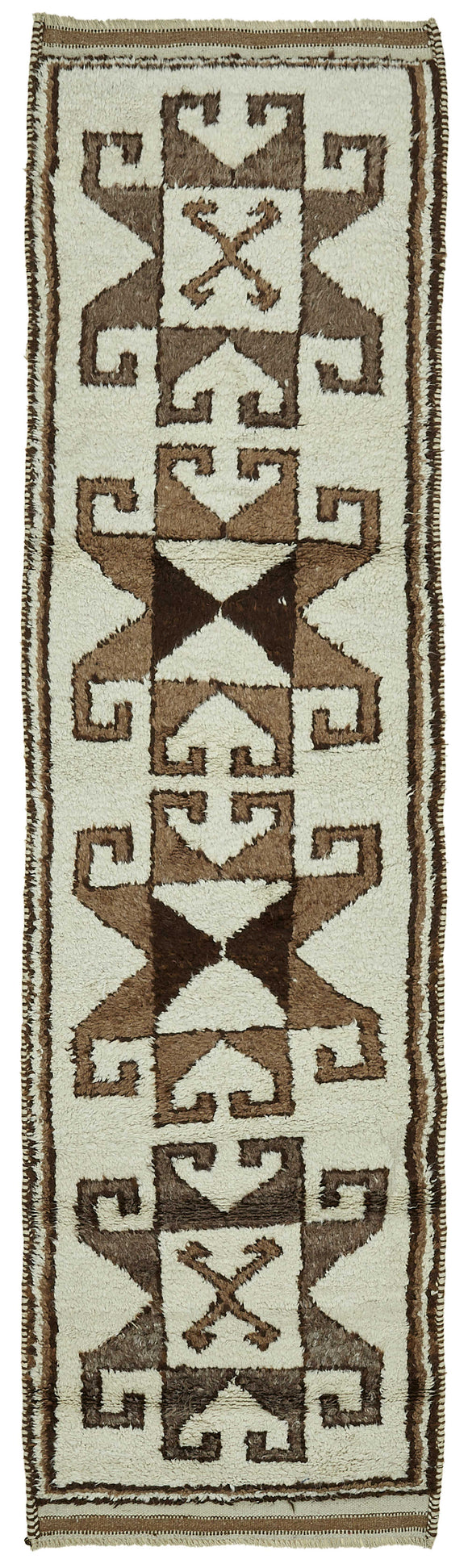 3x11 Beige Bohemian Runner Rug -48221