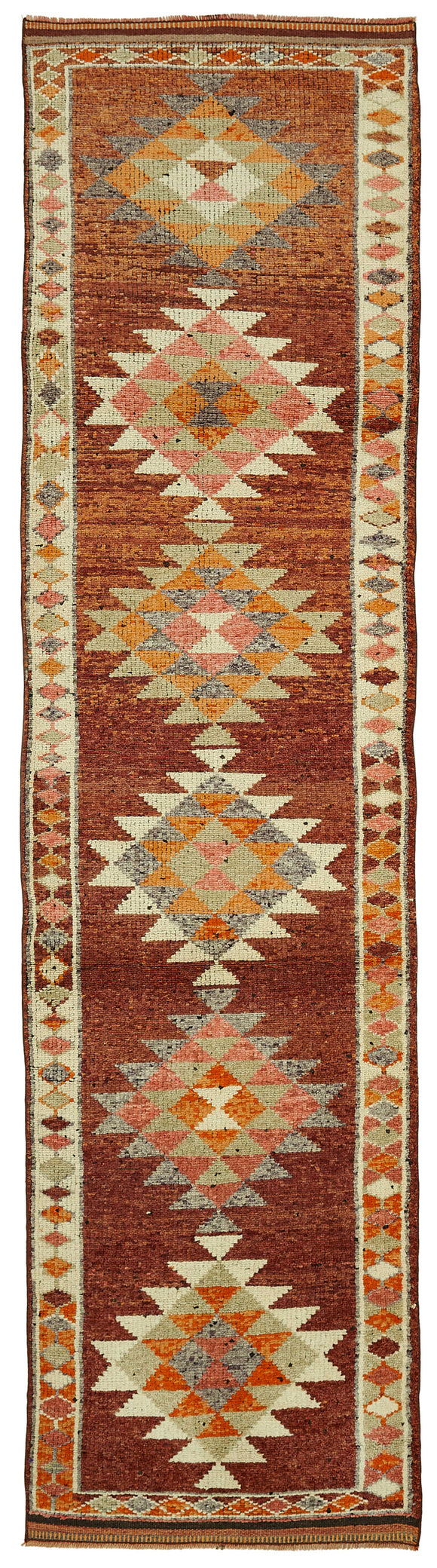 3x12 Red Bohemian Runner Rug -48223