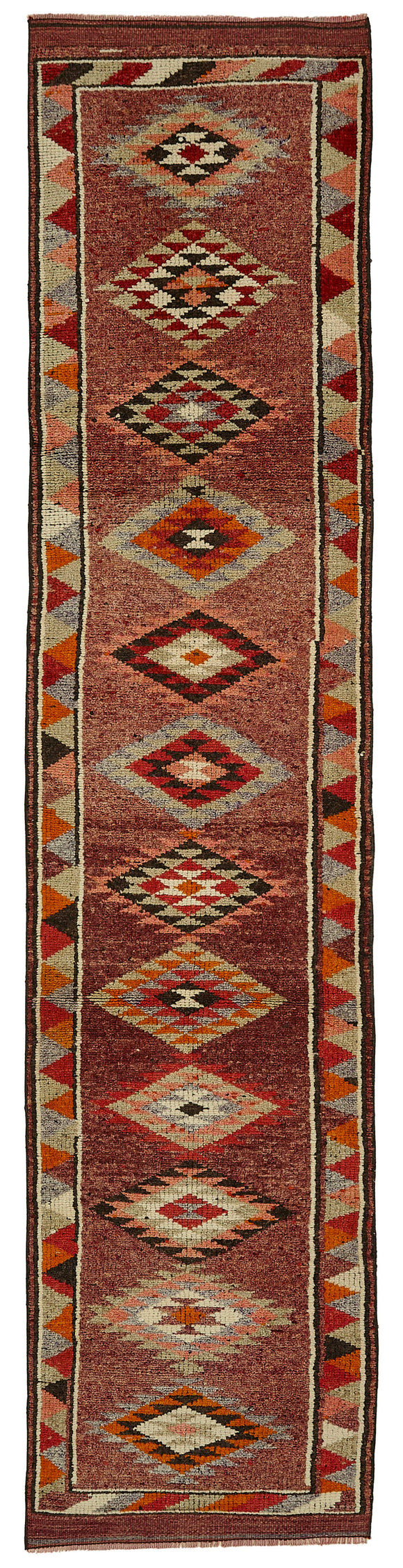 3x13 Red Bohemian Runner Rug -48229