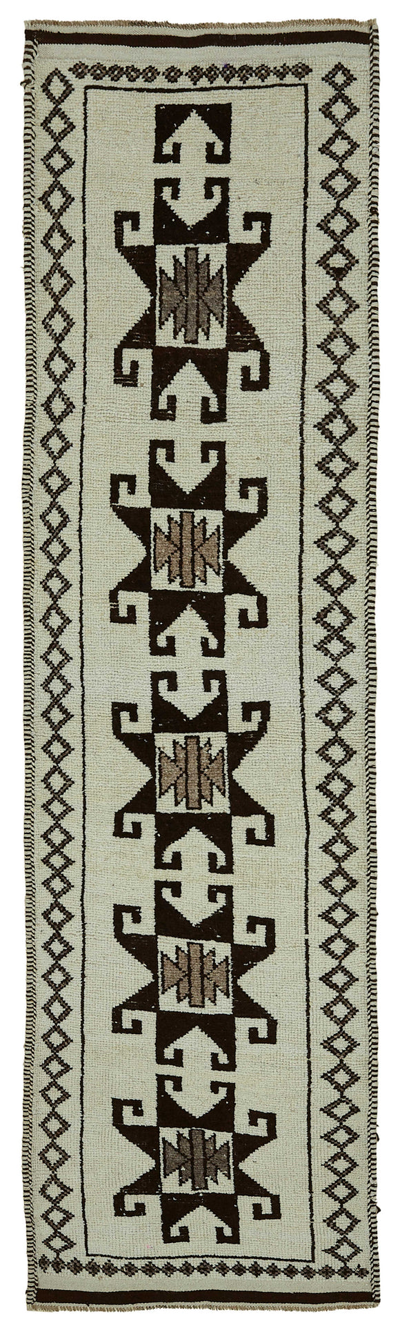 3x11 Beige Bohemian Runner Rug -48236