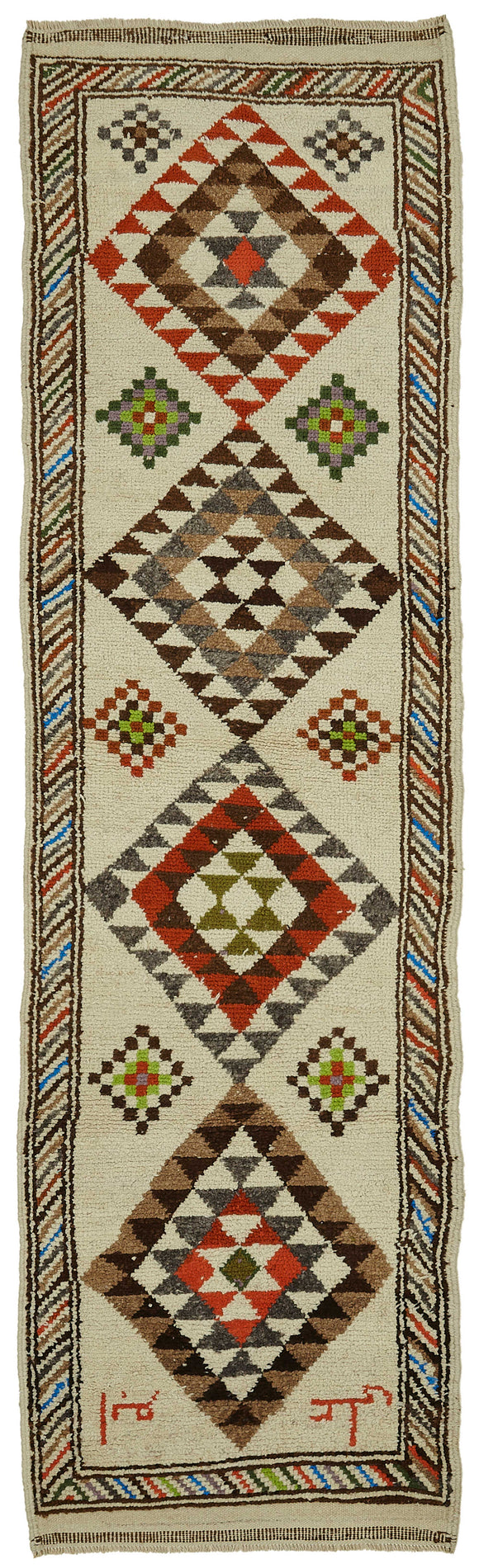 3x11 Beige Bohemian Runner Rug -48241