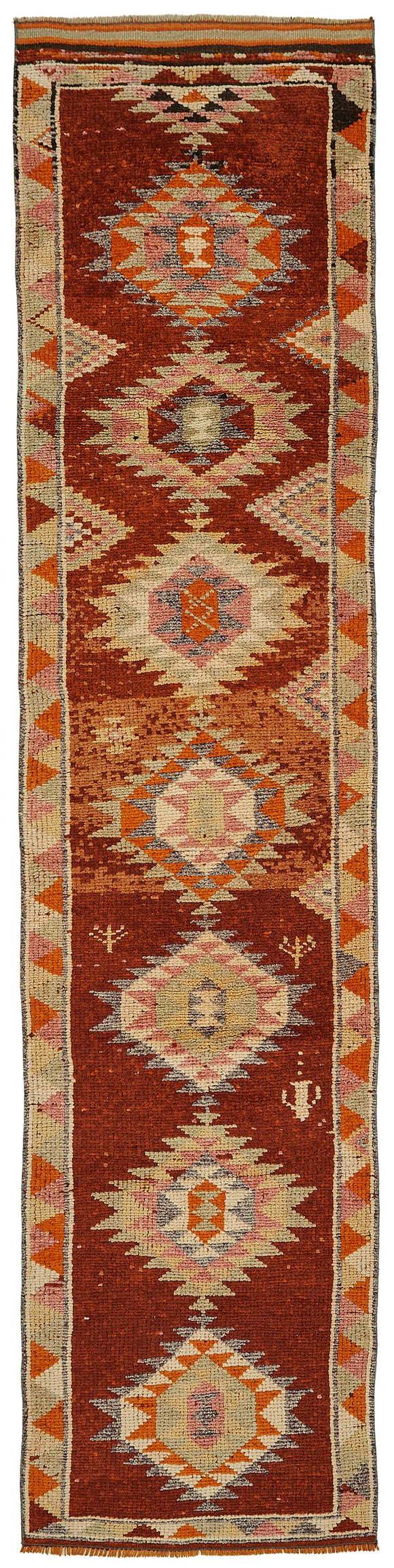 3x11 Orange Bohemian Runner Rug -48246