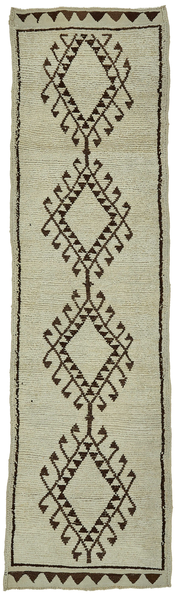 3x11 Beige Bohemian Runner Rug -48249