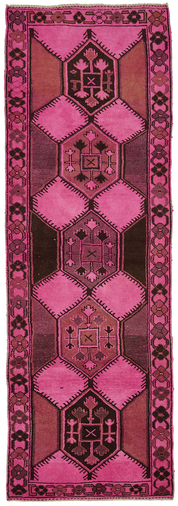 4x13 Pink Bohemian Runner Rug -48251