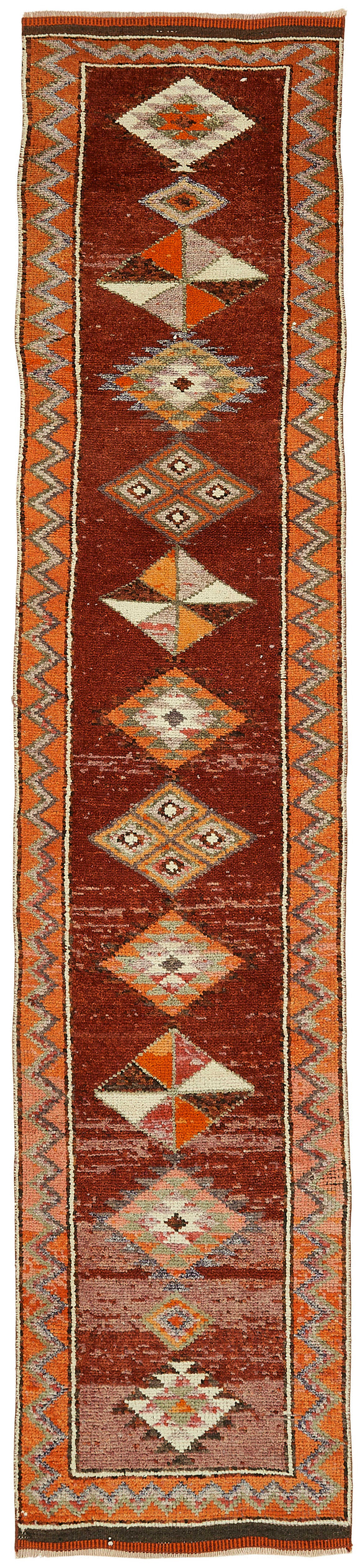 3x12 Red Bohemian Runner Rug -48255