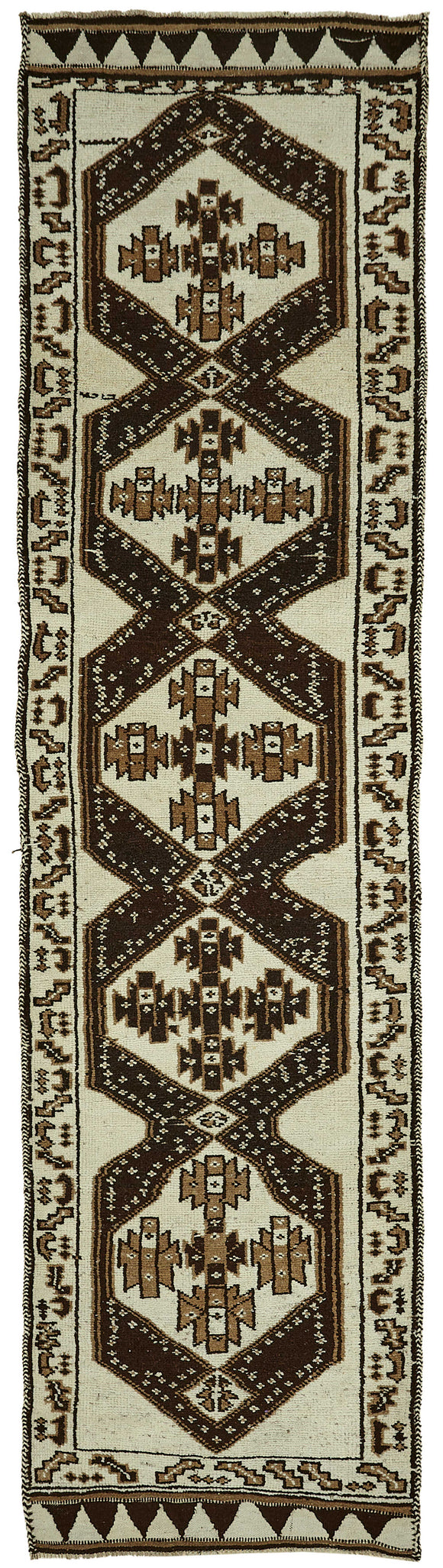 3x13 Beige Bohemian Runner Rug -48258