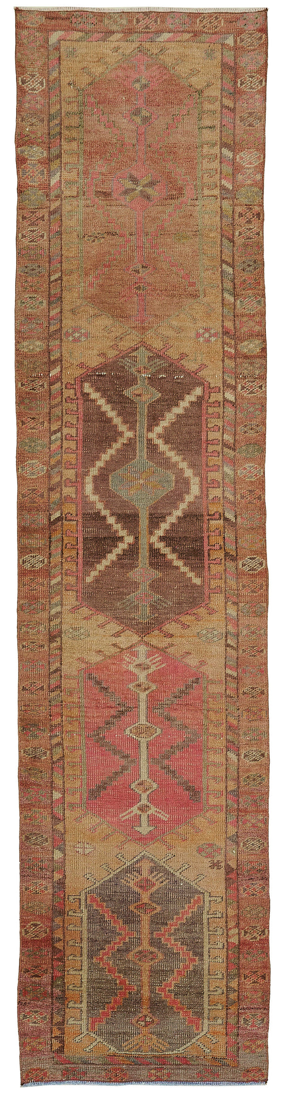 3x11 Red Bohemian Runner Rug -48259