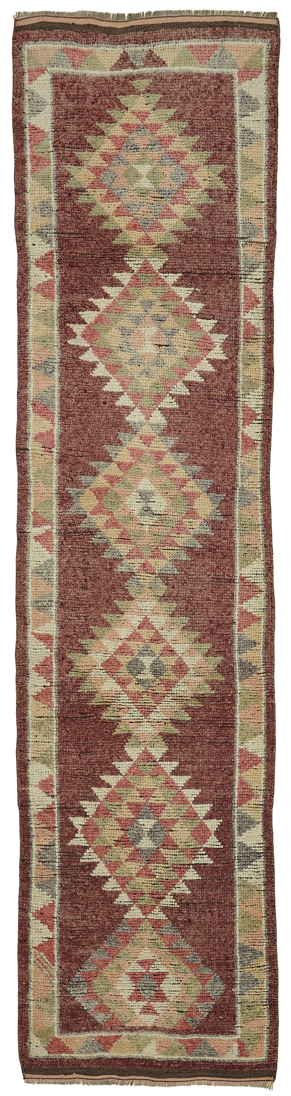 3x12 Red Bohemian Runner Rug -48262