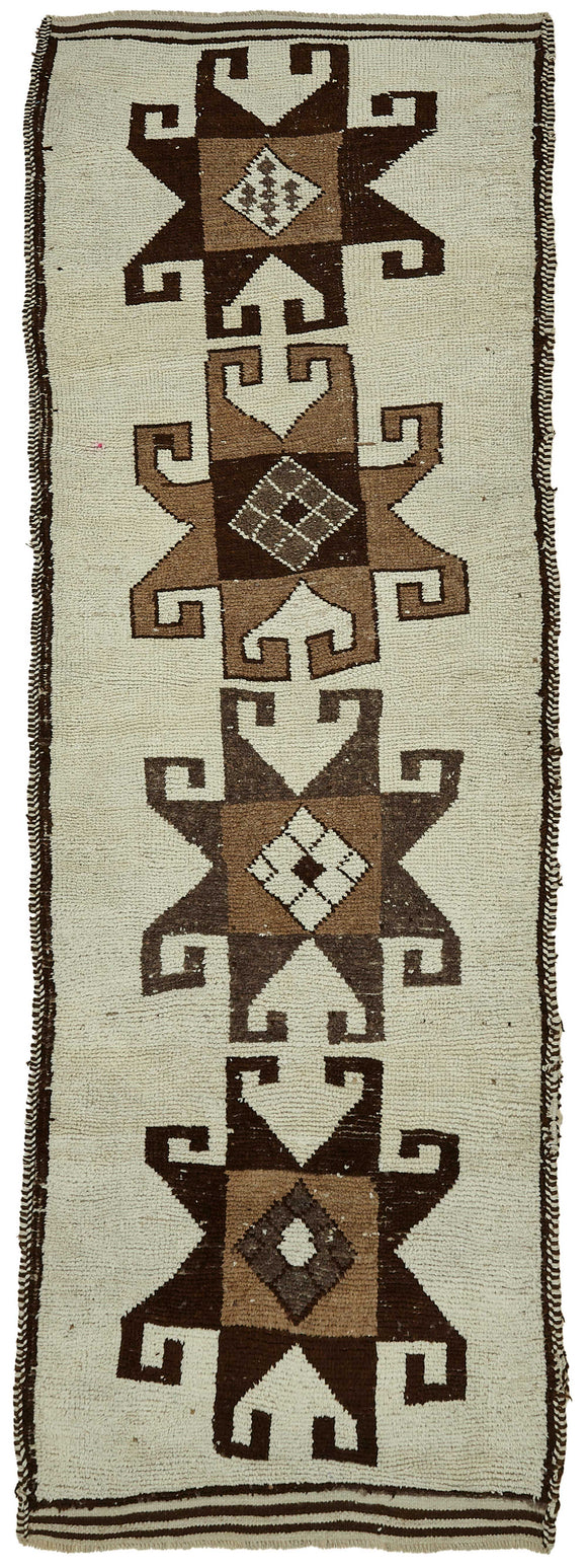 4x11 Beige Bohemian Runner Rug -48263