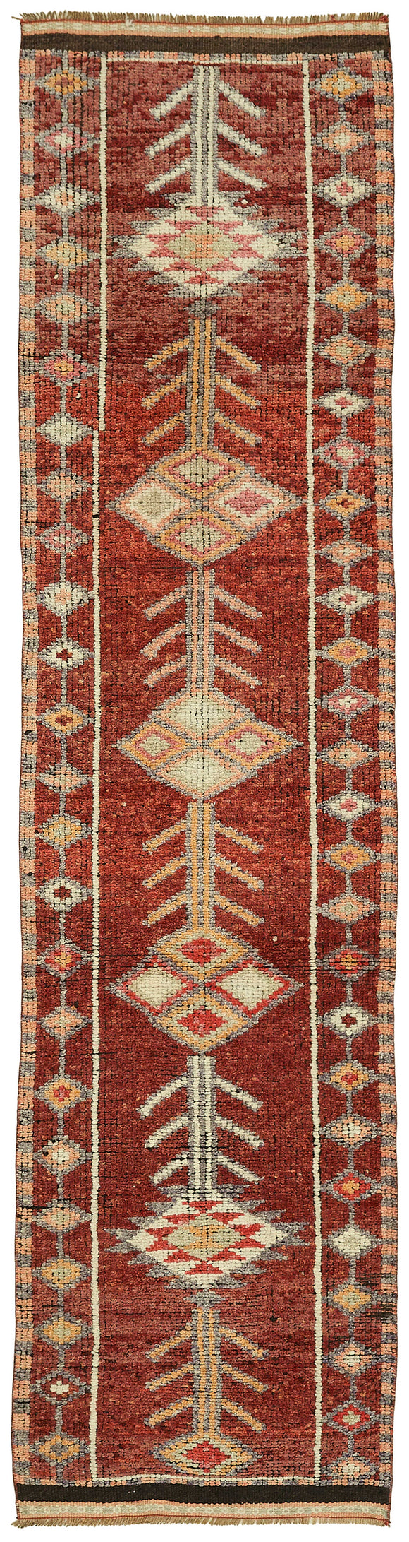 3x11 Red Bohemian Runner Rug -48452