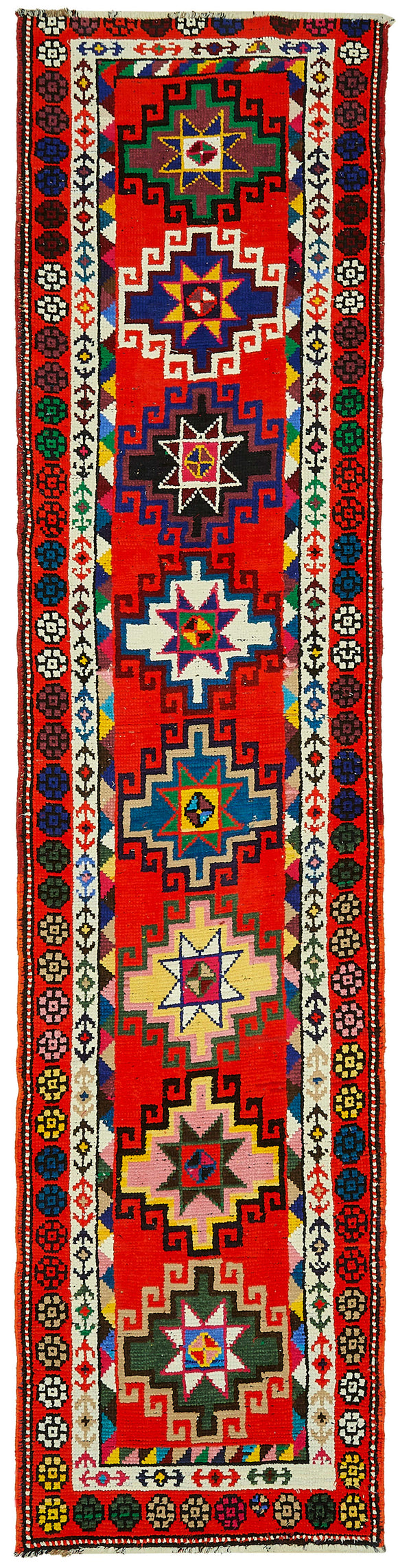 3x12 Red Bohemian Runner Rug -48463