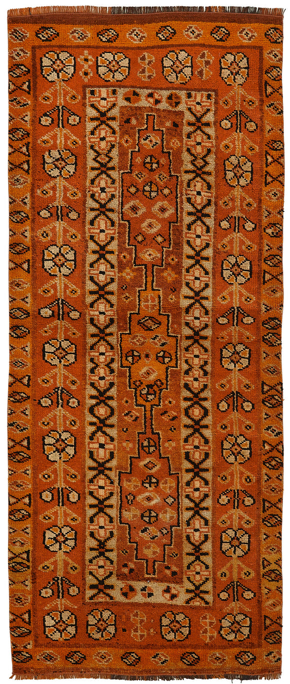 3x8 Orange Bohemian Runner Rug -48464