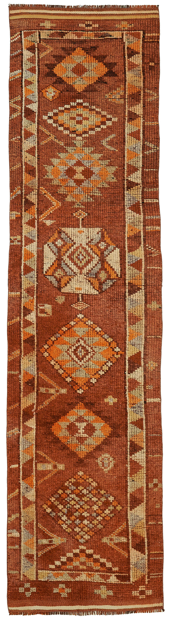 3x11 Red Bohemian Runner Rug -48467