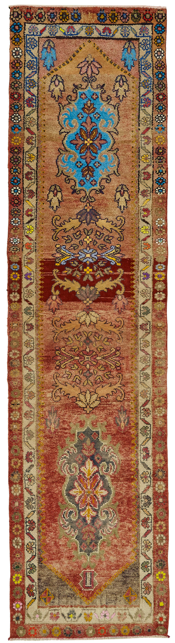 3x11 Red Bohemian Runner Rug -48472