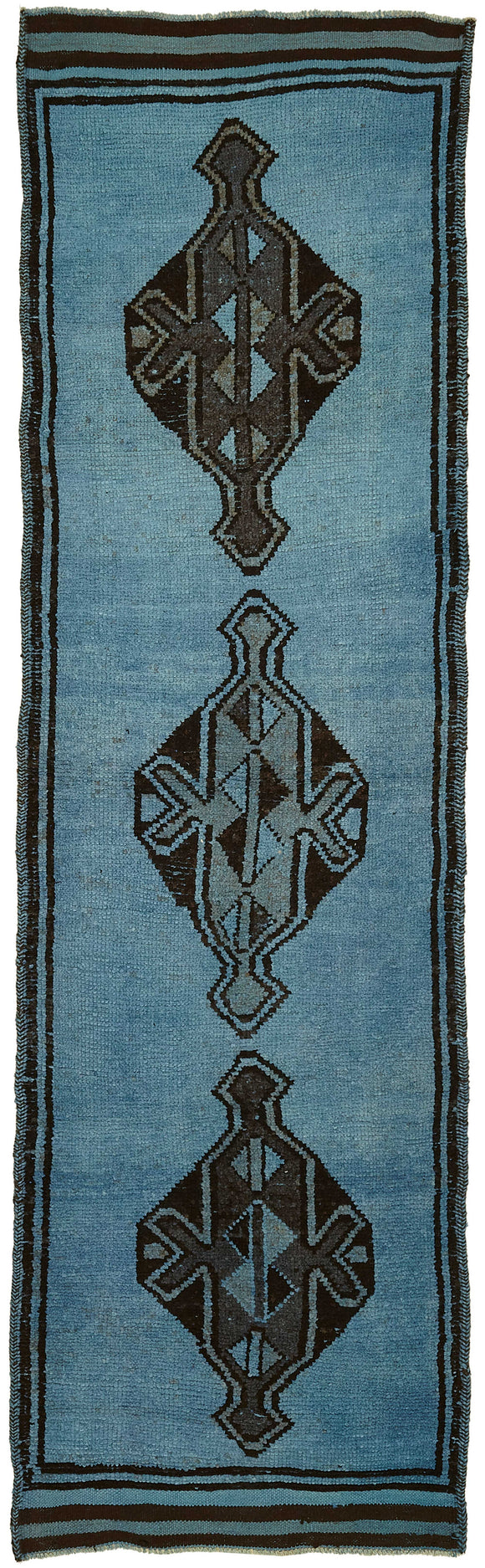 3x11 Blue Bohemian Runner Rug -48474