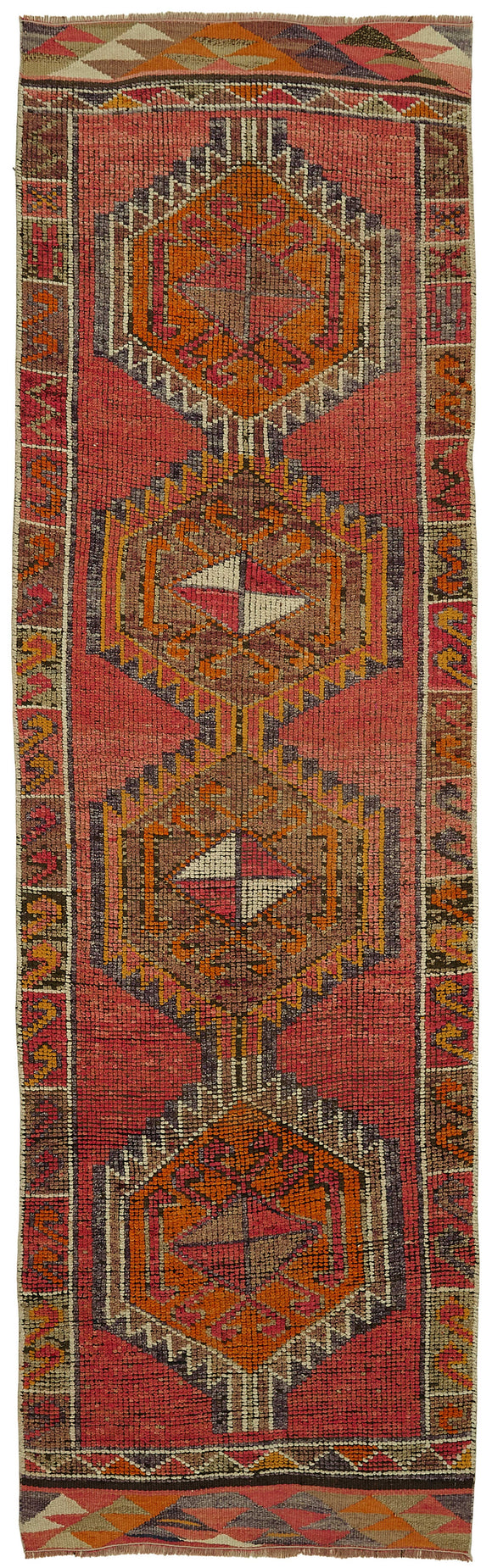 3x10 Red Bohemian Runner Rug -48475