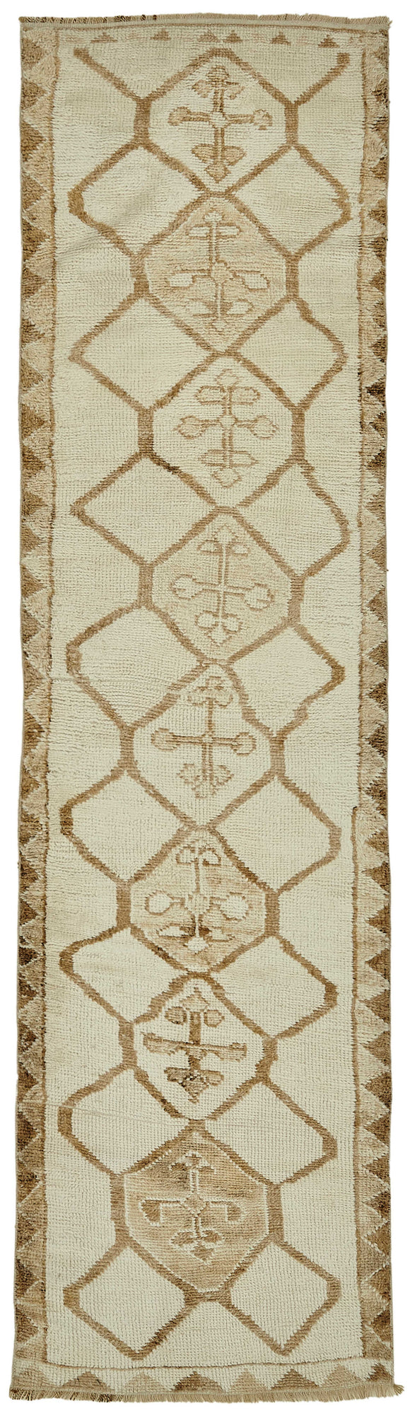 3x12 Beige Bohemian Runner Rug -48478