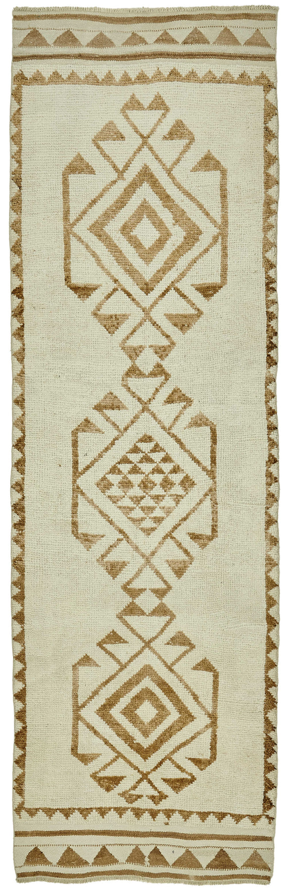 3x11 Beige Bohemian Runner Rug -48493